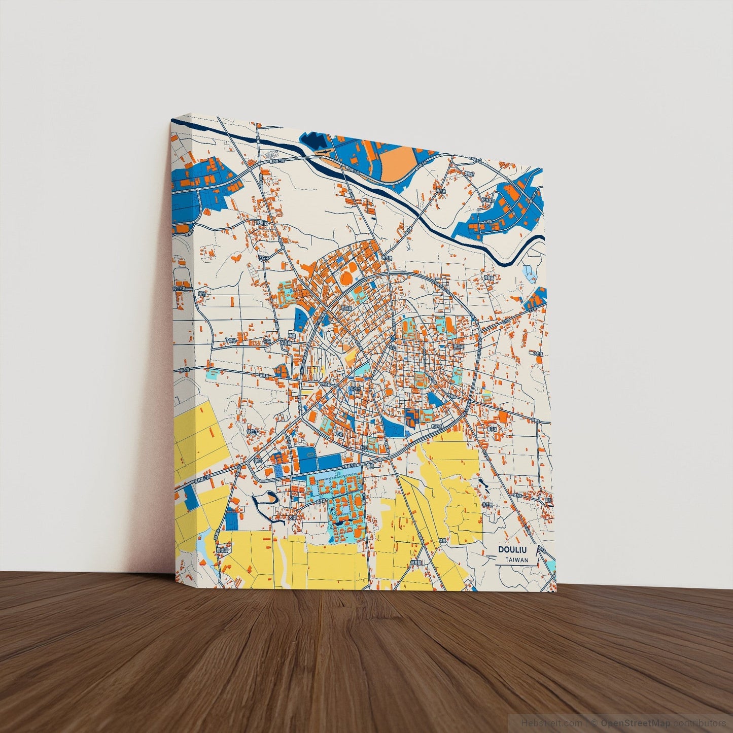 Douliu Taiwan Colorful City Map Canvas Print