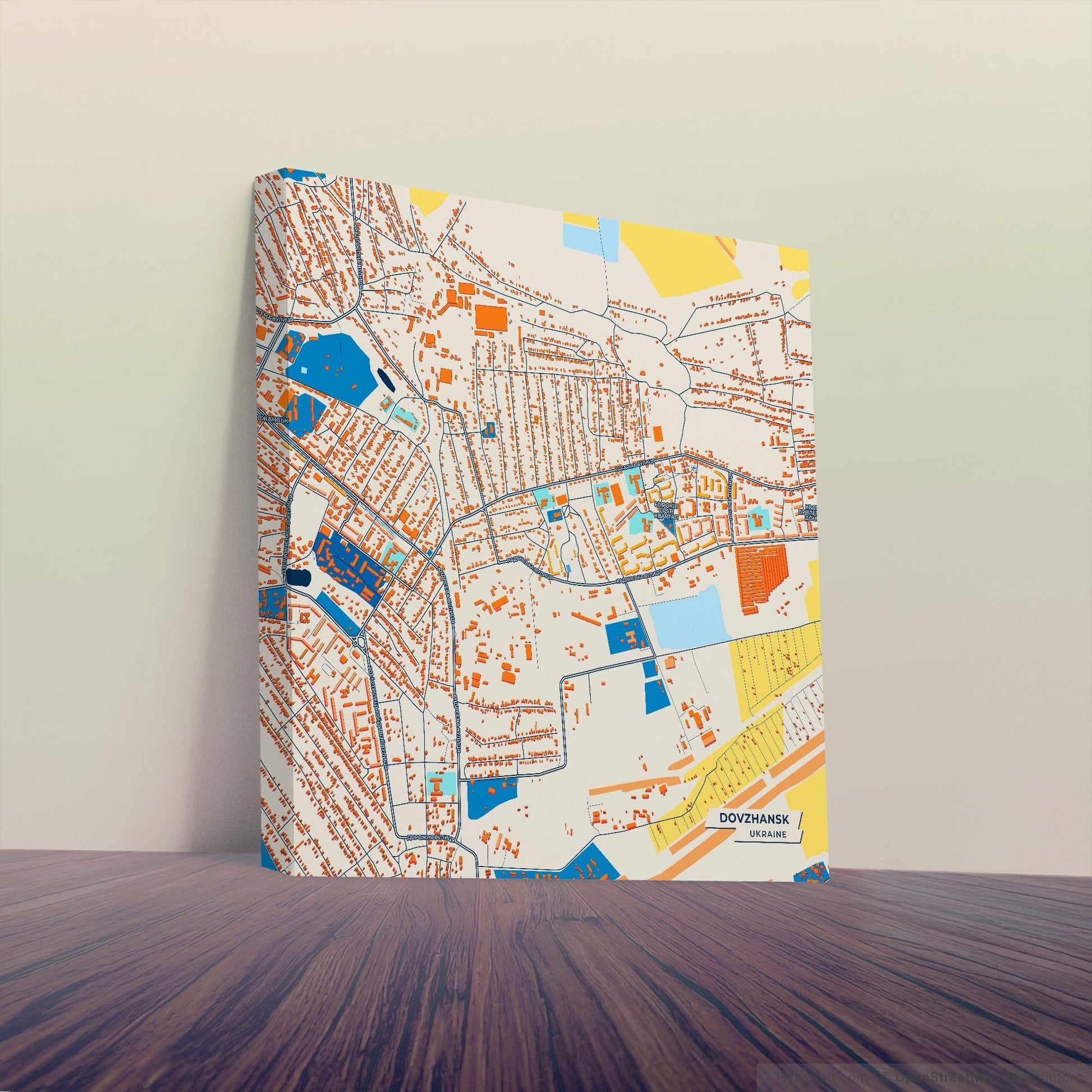 Довжанськ Ukraine Colorful City Map Canvas Print