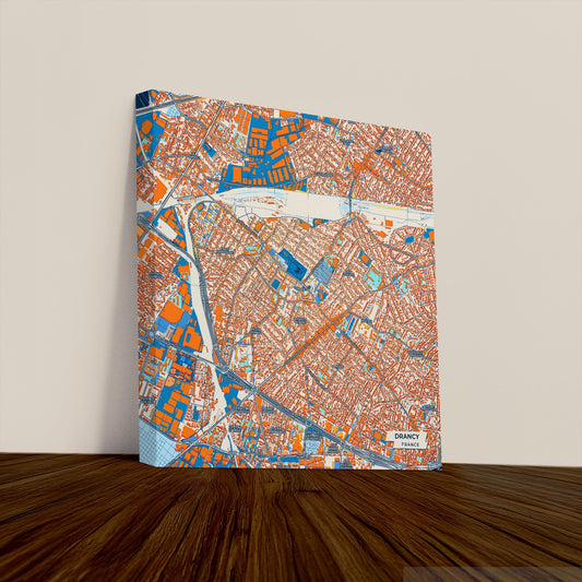 Drancy France Colorful City Map Canvas Print