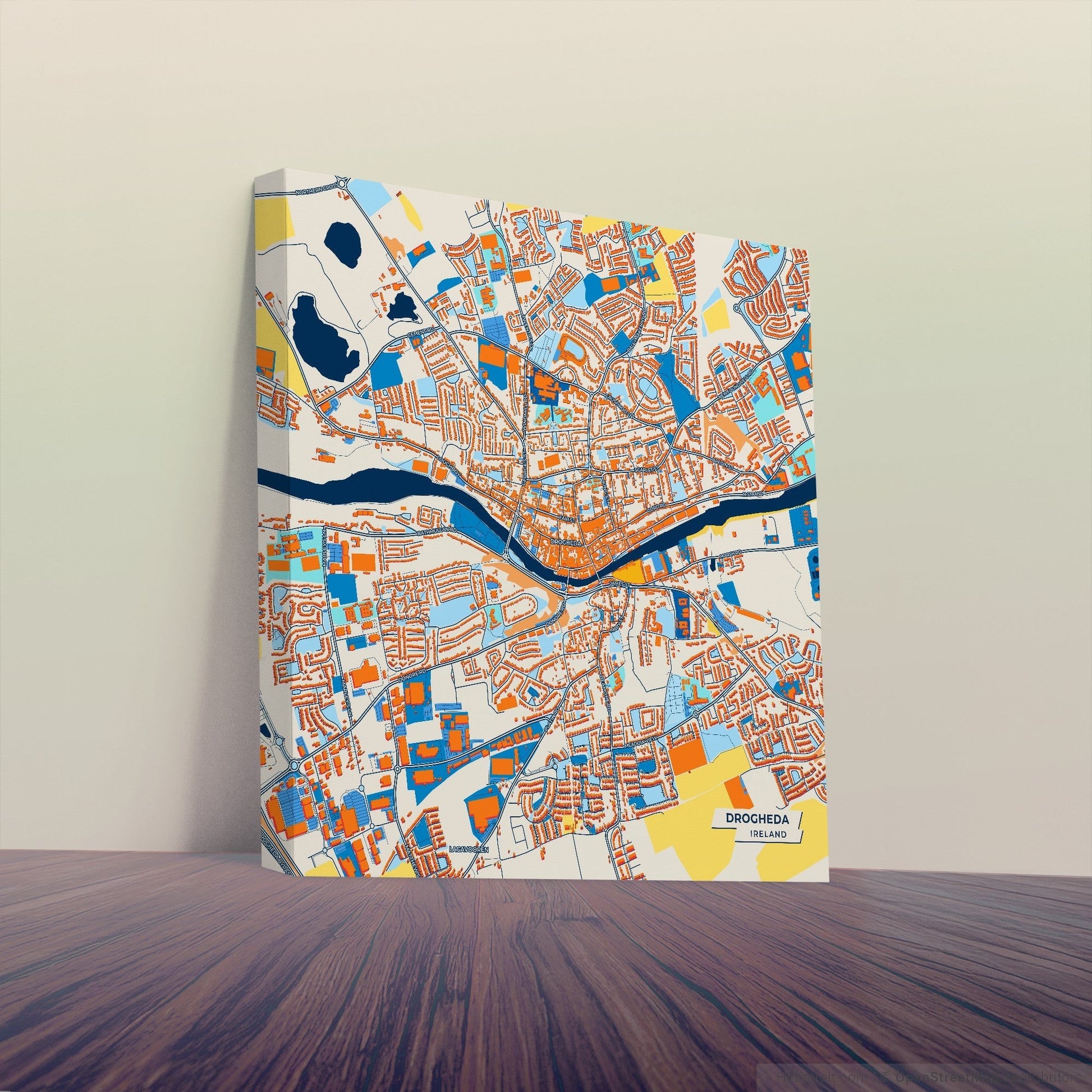 Drogheda Ireland Colorful City Map Canvas Print