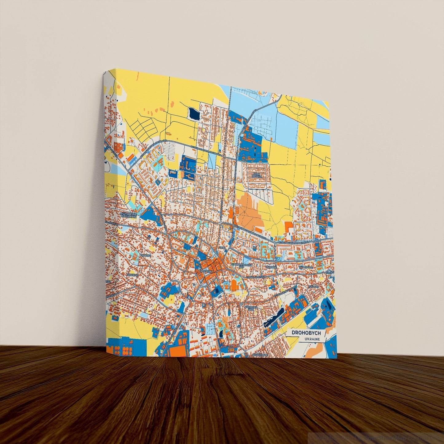 Дрохобич Ukraine Colorful City Map Canvas Print
