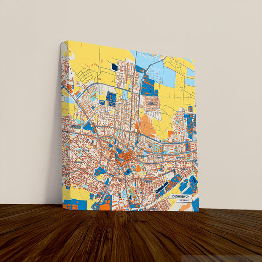 Дрохобич Ukraine Colorful City Map Canvas Print