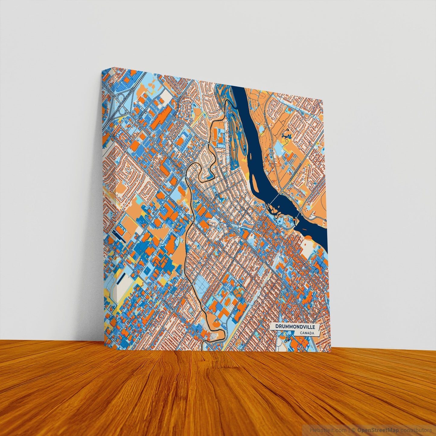 Drummondville Canada Colorful City Map Canvas Print