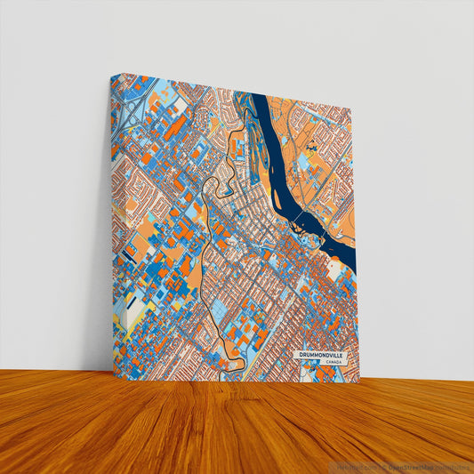Drummondville Canada Colorful City Map Canvas Print
