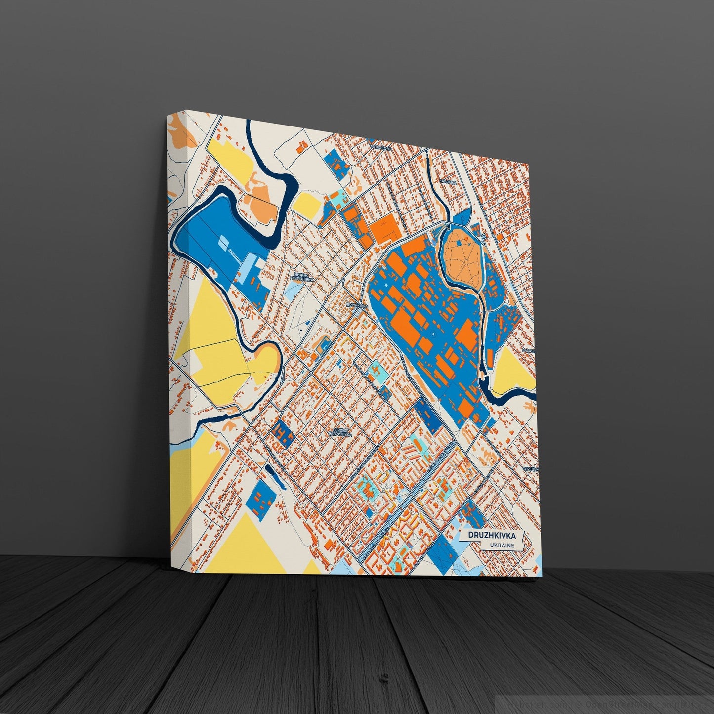 Дружківка Ukraine Colorful City Map Canvas Print