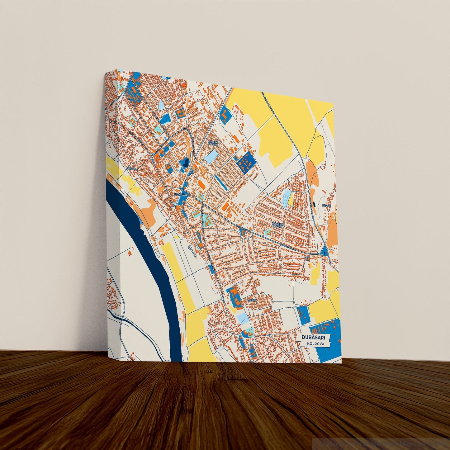 Dubăsari Moldova Colorful City Map Canvas Print