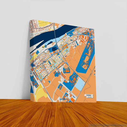 Дубна Russia Colorful City Map Canvas Print