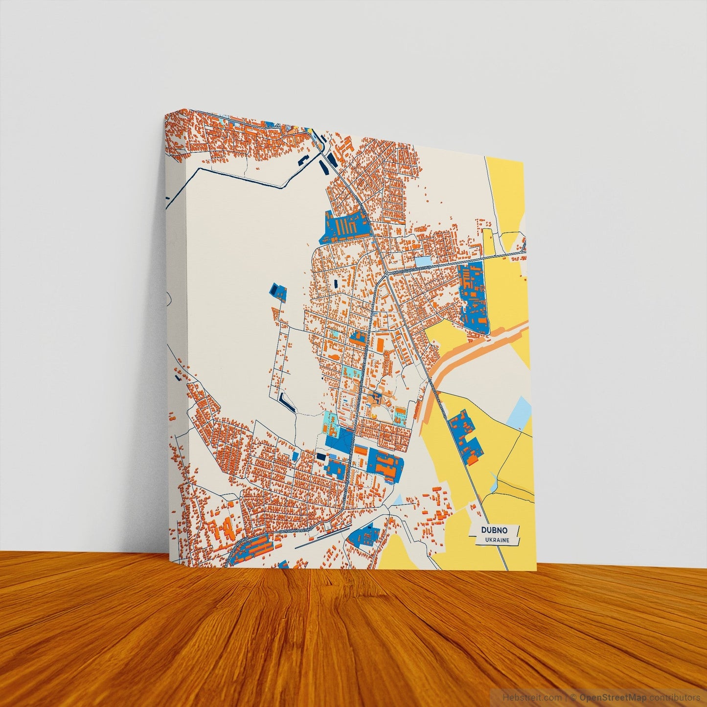 Дубно Ukraine Colorful City Map Canvas Print