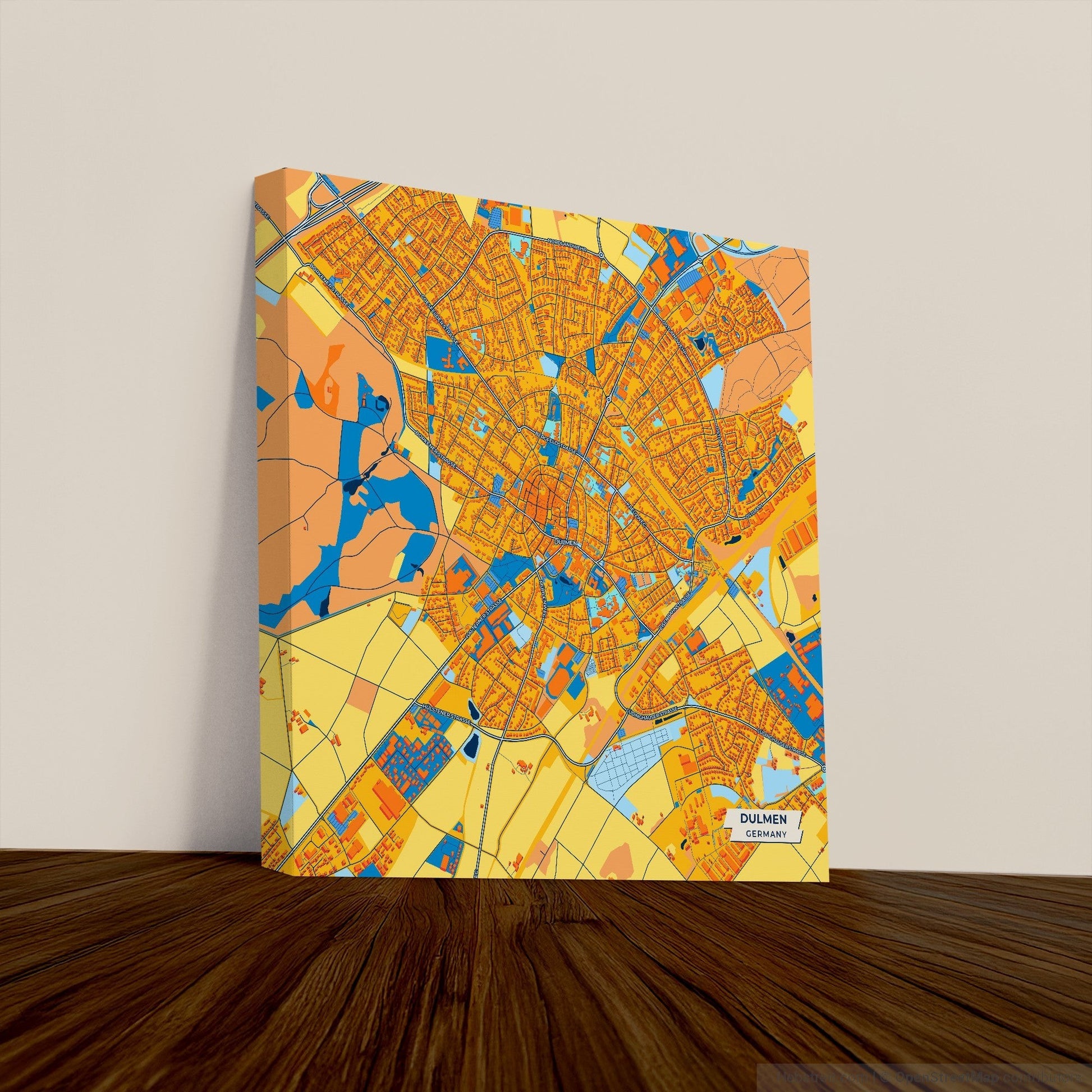 Dülmen Germany Colorful City Map Canvas Print
