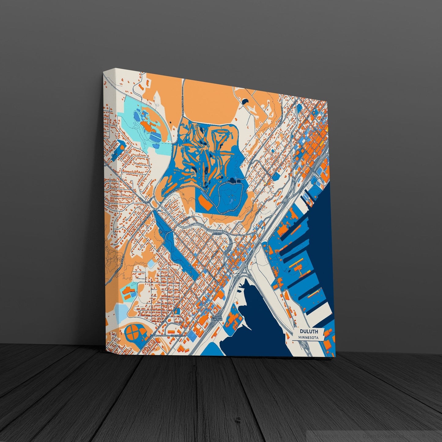 Duluth Minnesota Colorful City Map Canvas Print