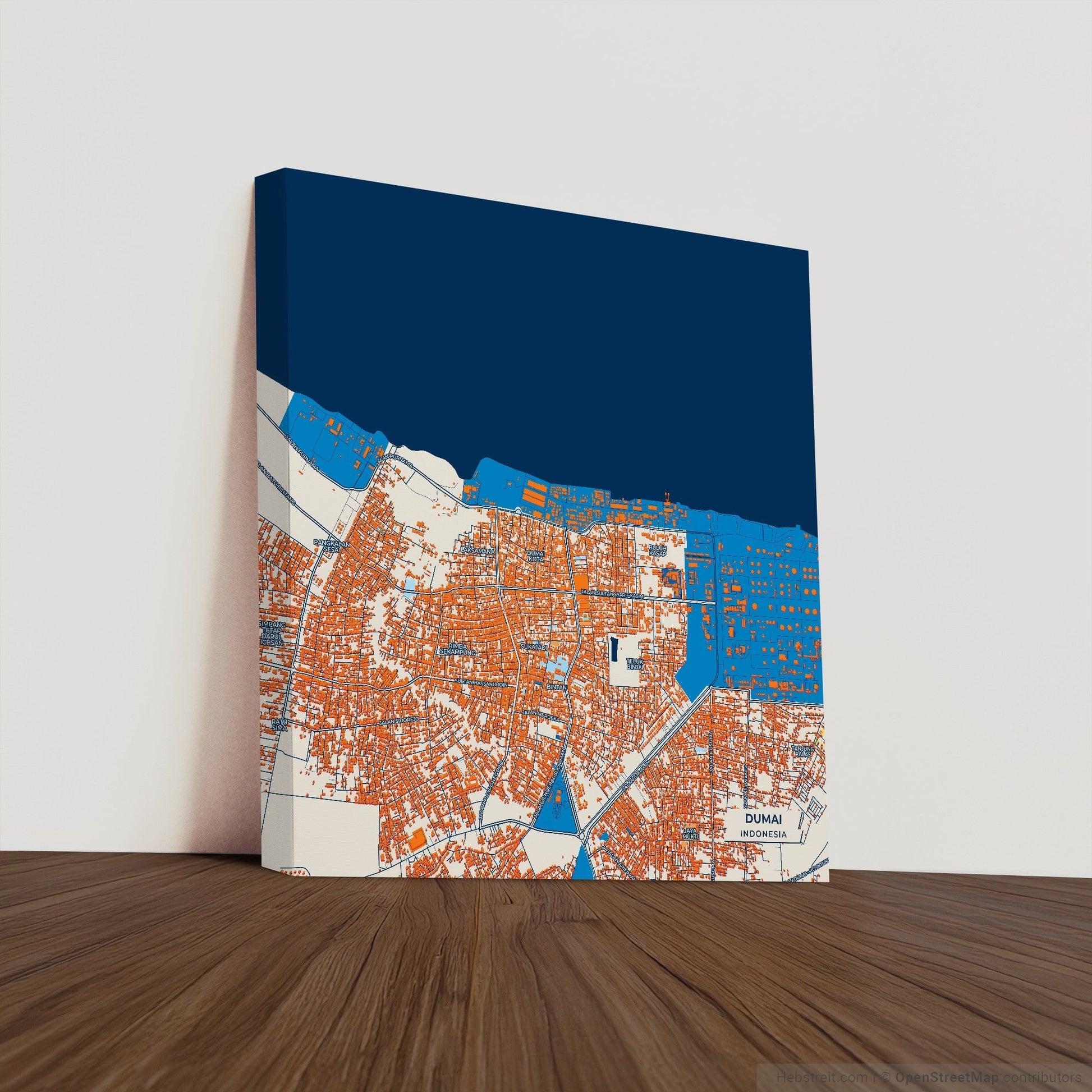 Dumai Indonesia Colorful City Map Canvas Print