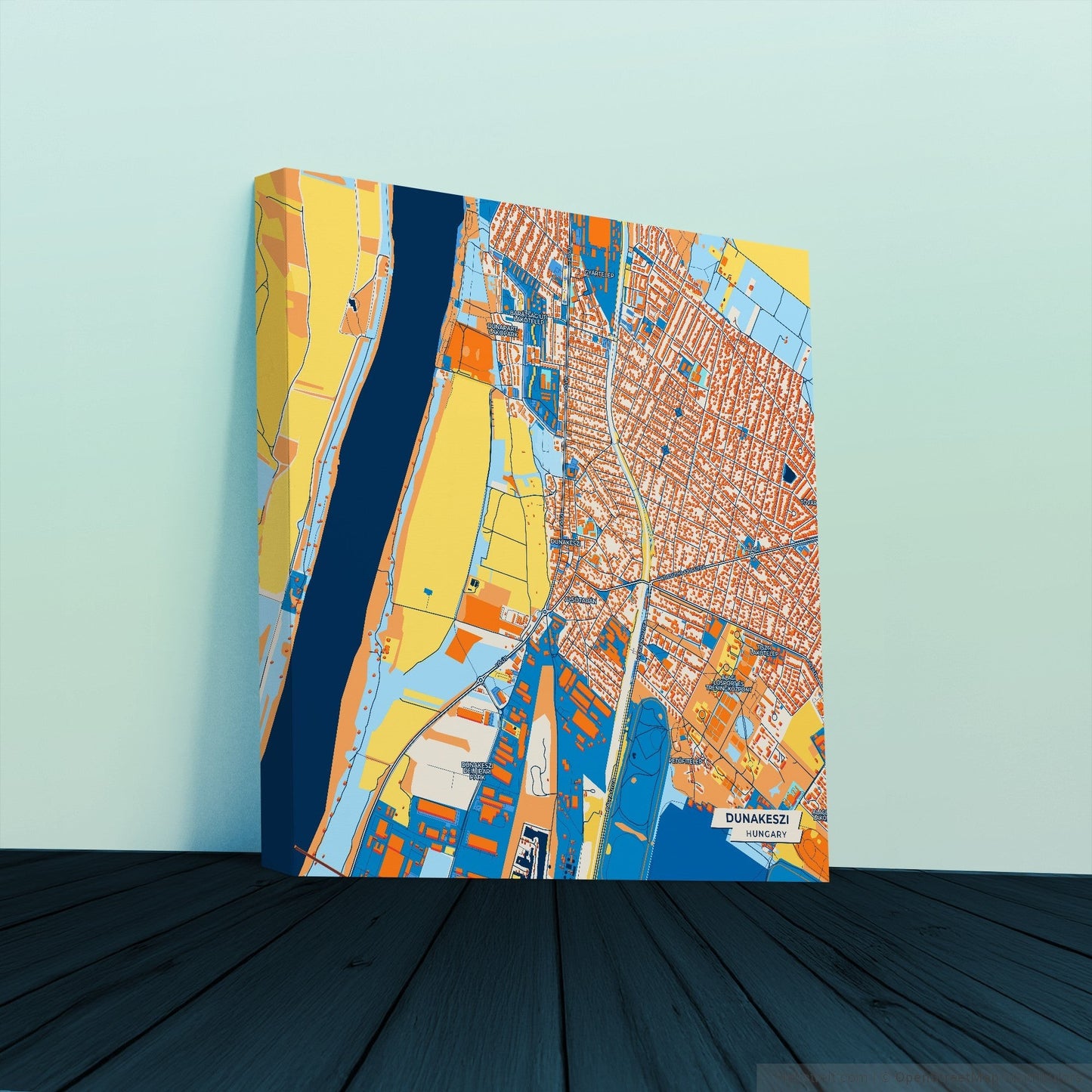 Dunakeszi Hungary Colorful City Map Canvas Print
