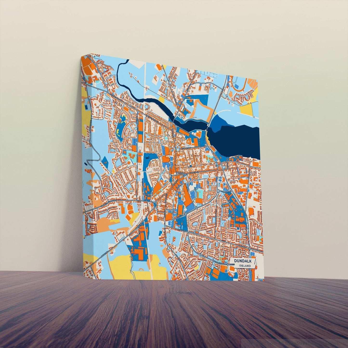 Dundalk Ireland Colorful City Map Canvas Print