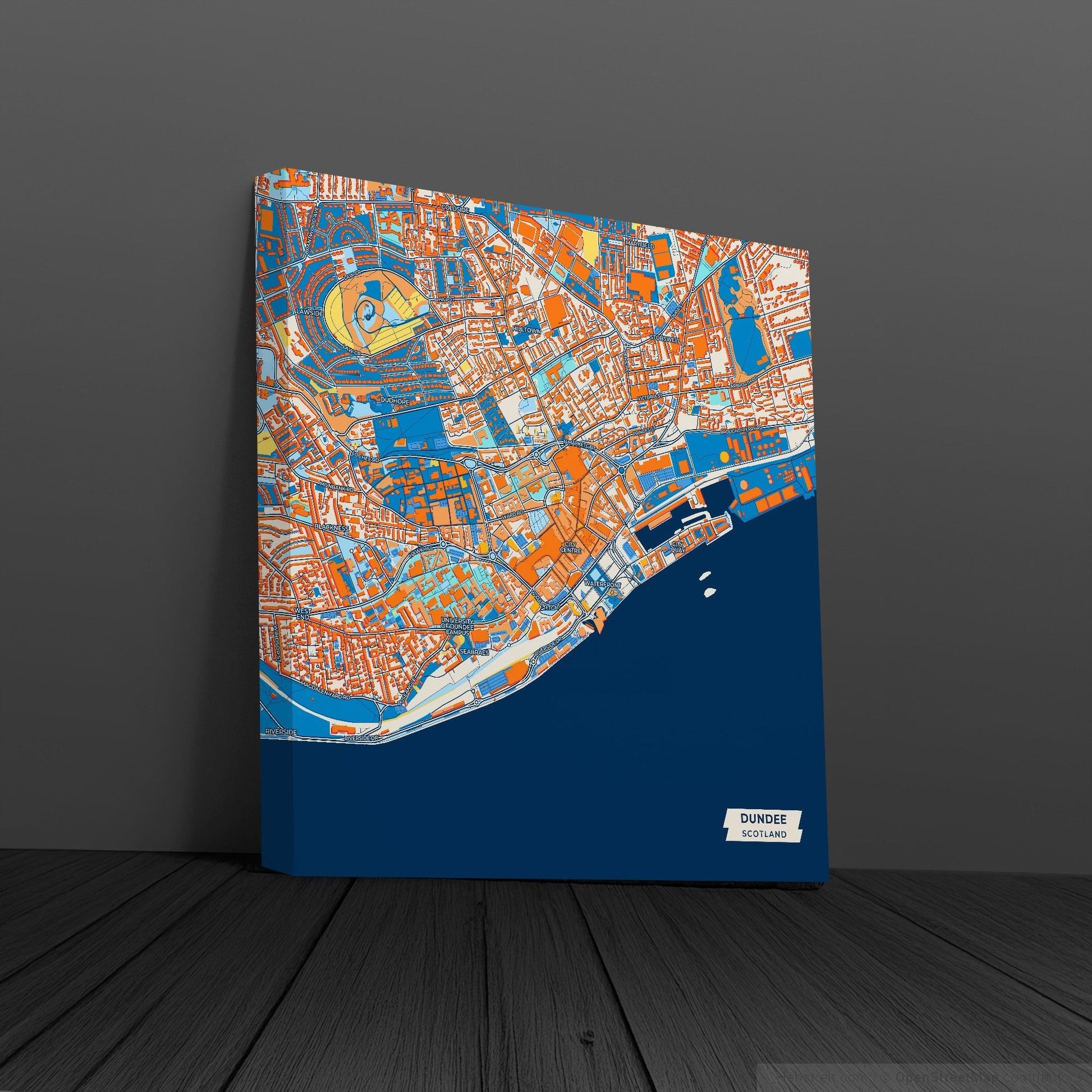 Dundee Scotland Colorful City Map Canvas Print