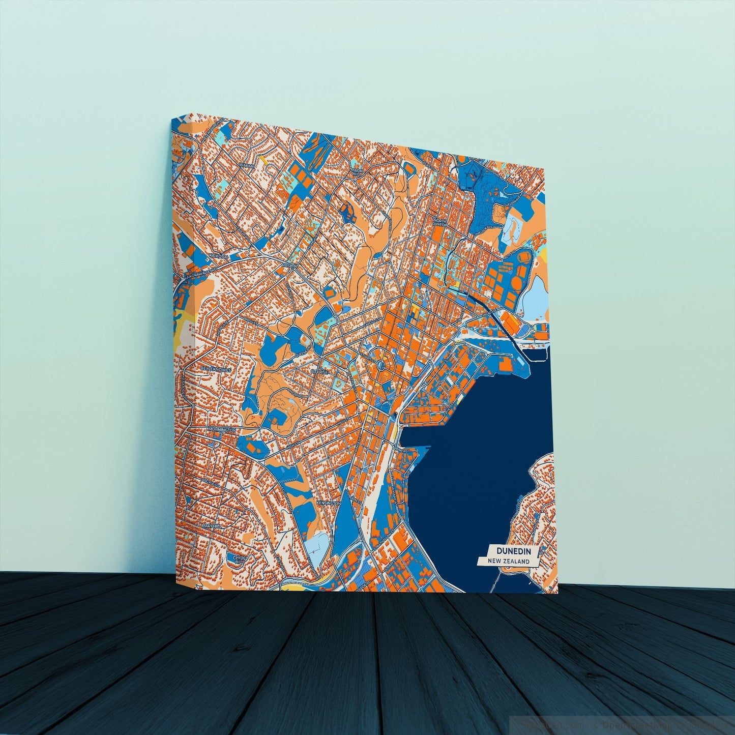 Dunedin New Zealand Colorful City Map Canvas Print