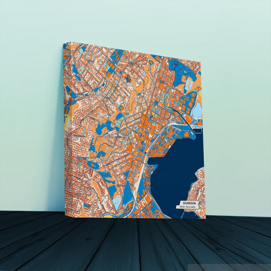 Dunedin New Zealand Colorful City Map Canvas Print