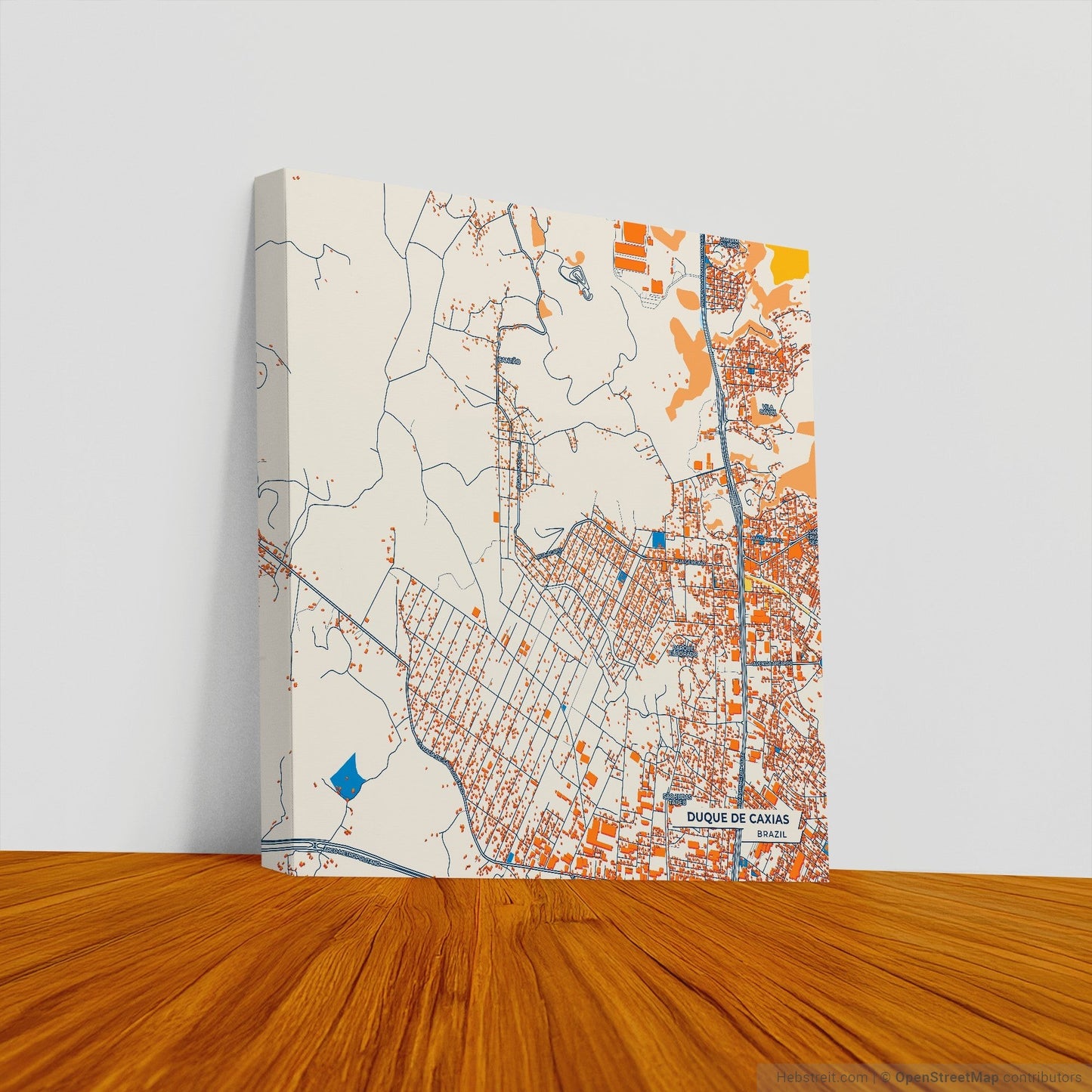 Duque De Caxias Brazil Colorful City Map Canvas Print