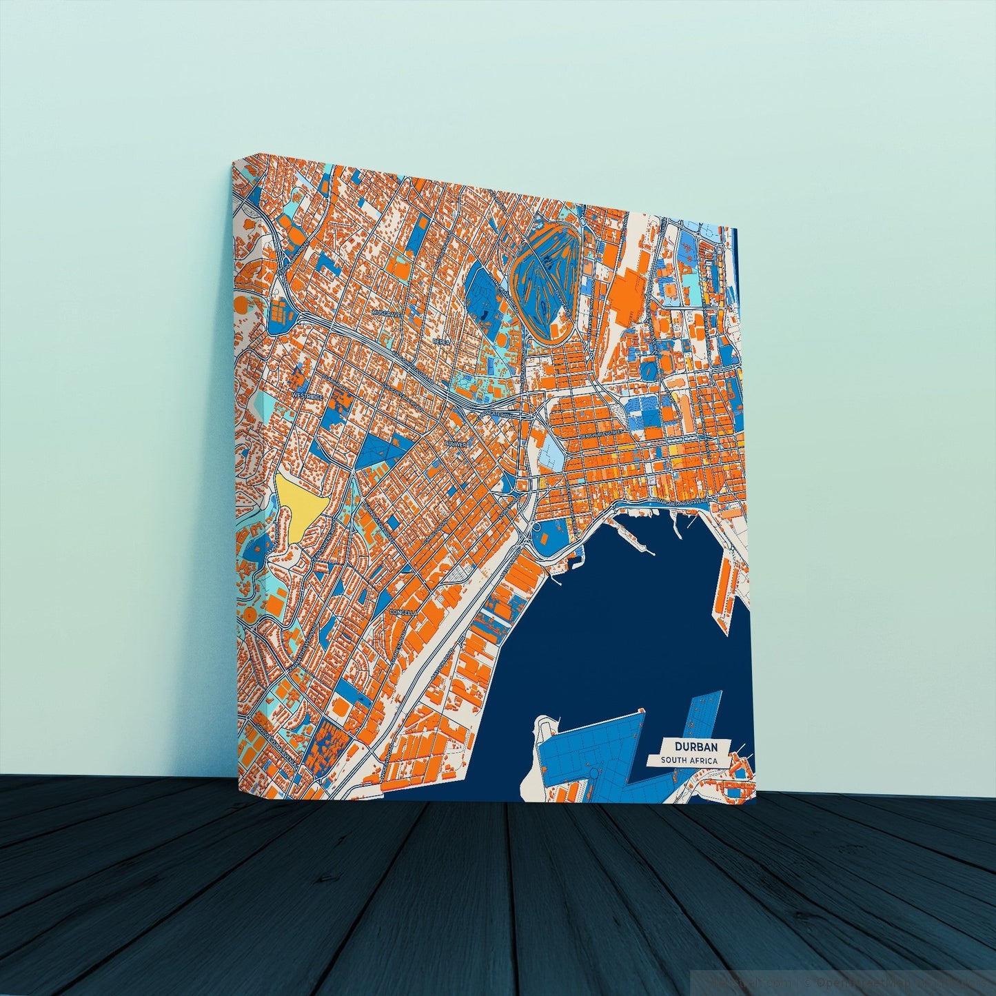 Durban South Africa Colorful City Map Canvas Print
