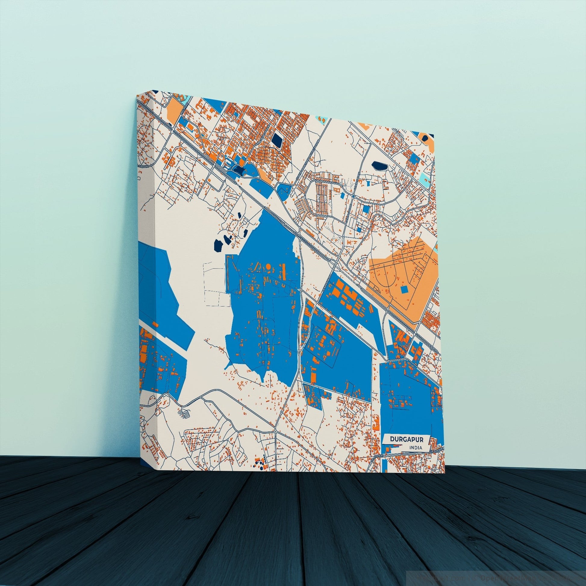 Durgapur India Colorful City Map Canvas Print