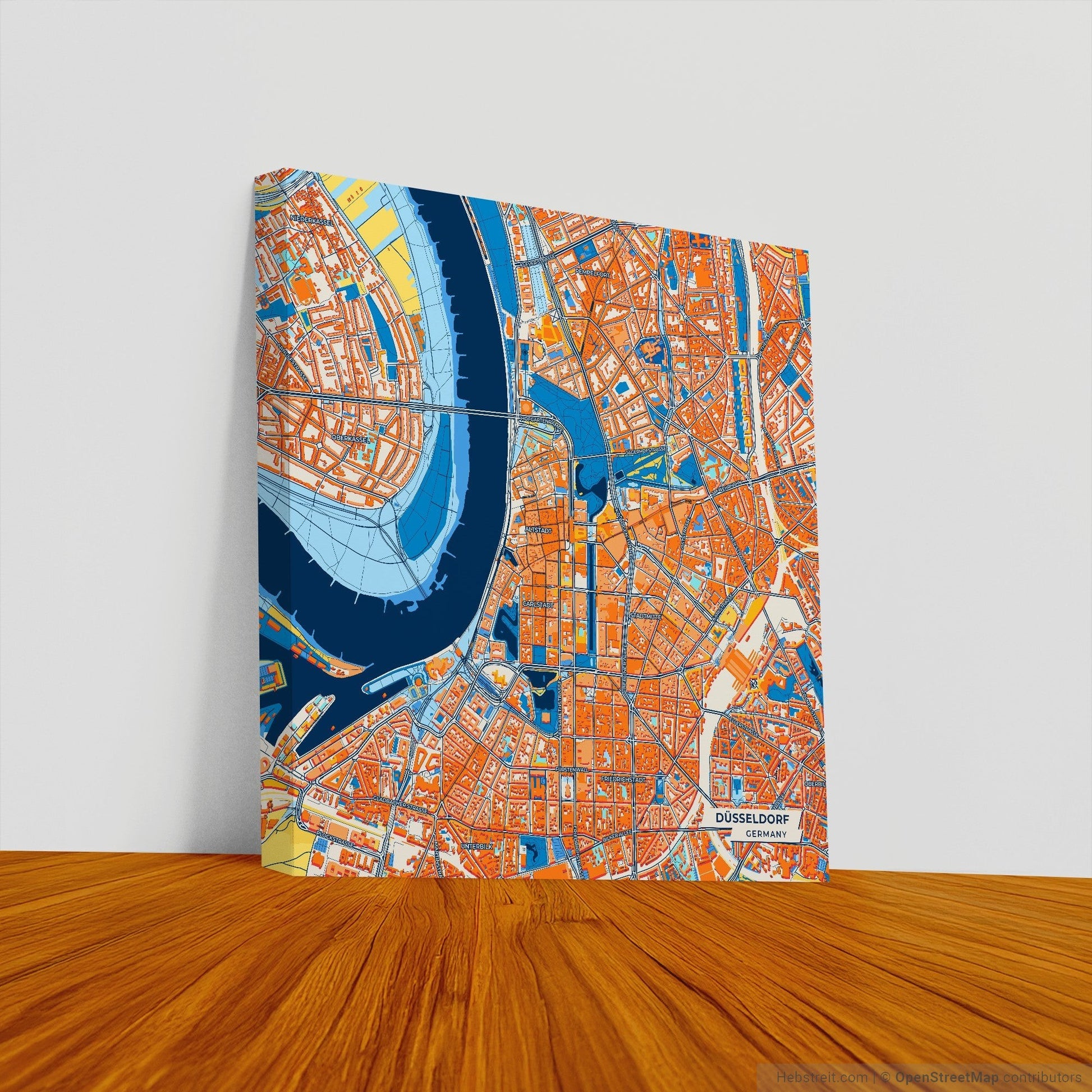 Düsseldorf Germany Colorful City Map Canvas Print
