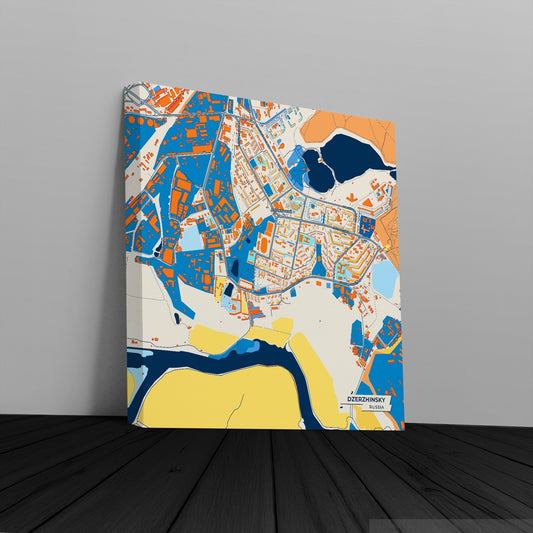 Дзержинский Russia Colorful City Map Canvas Print