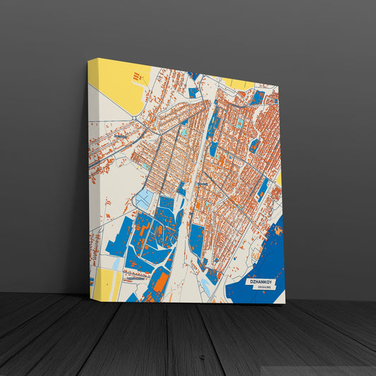 Джанкой Ukraine Colorful City Map Canvas Print