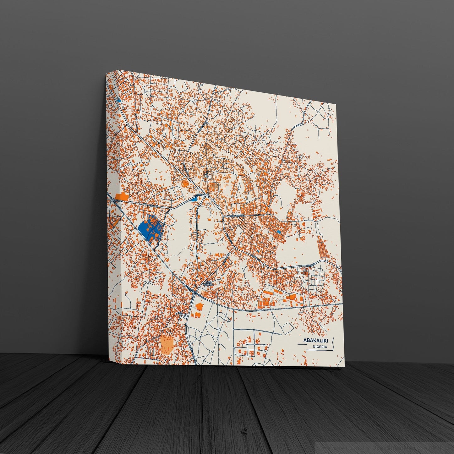 Abakaliki Nigeria Colorful City Map Canvas Print