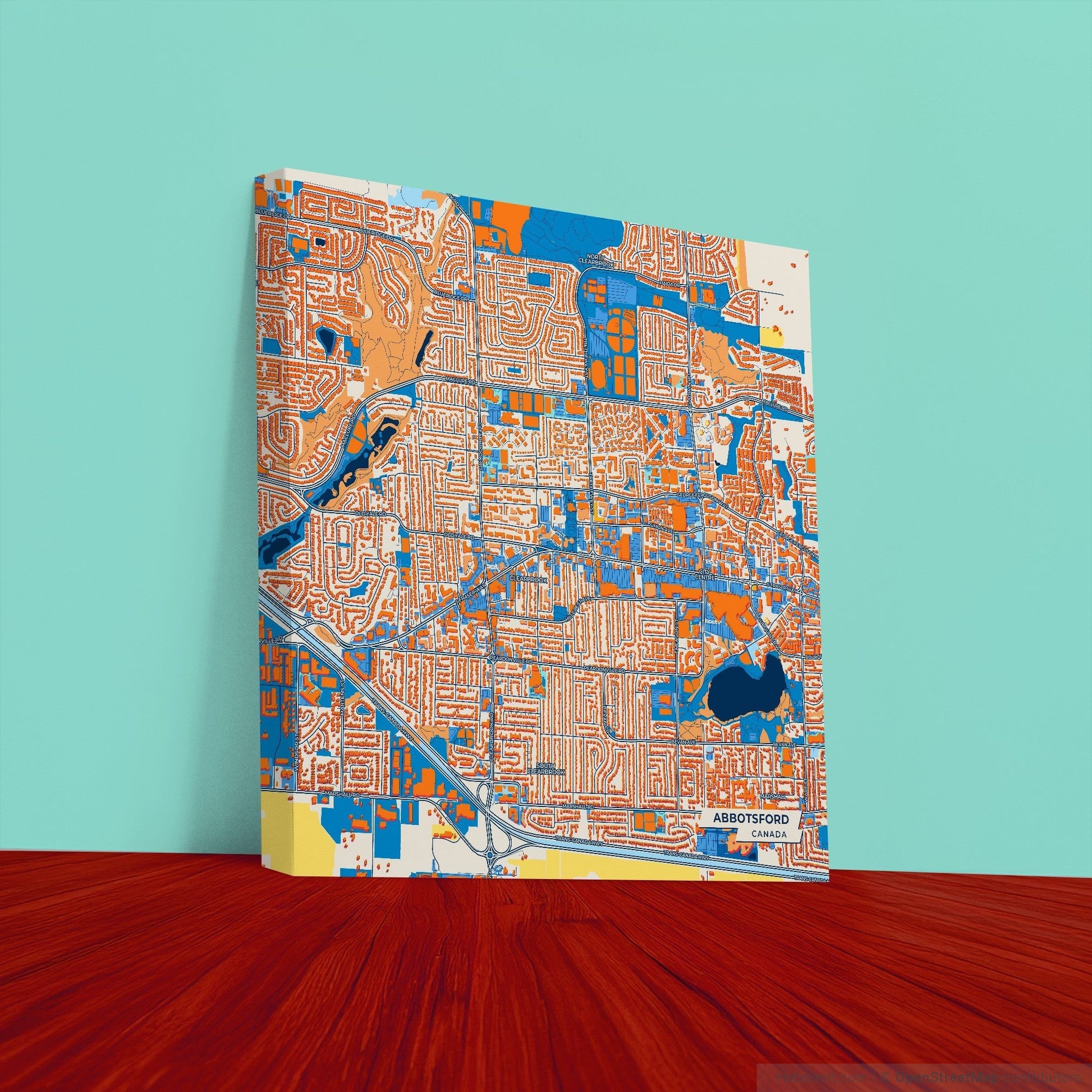 Abbotsford Canada Colorful City Map Canvas Print