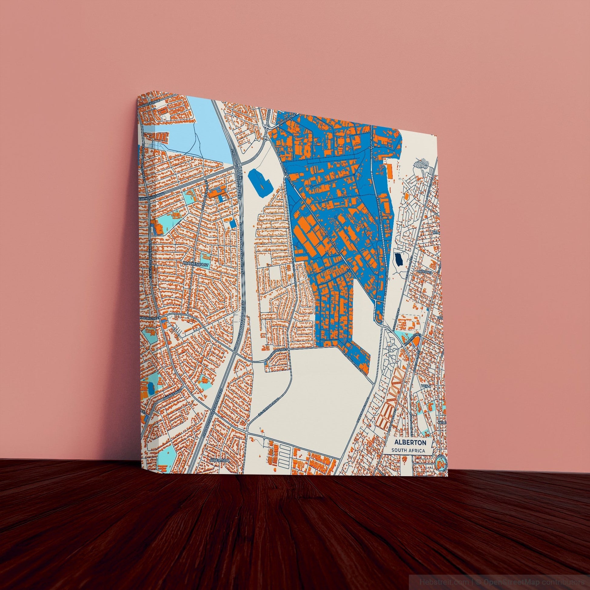 Alberton South Africa Colorful City Map Canvas Print