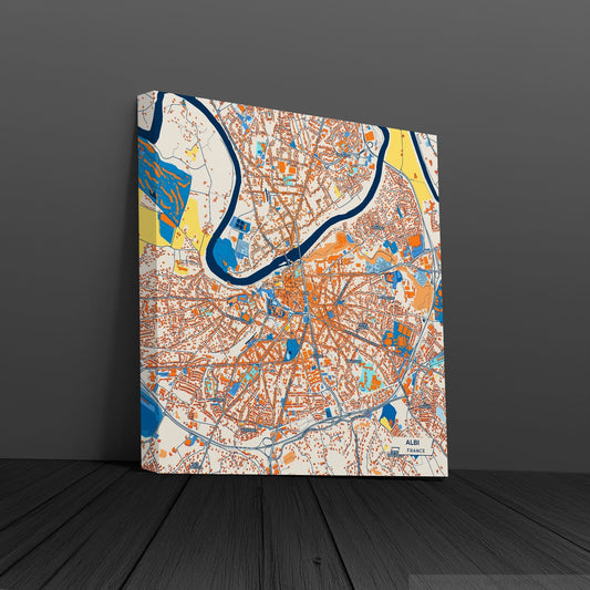 Albi France Colorful City Map Canvas Print