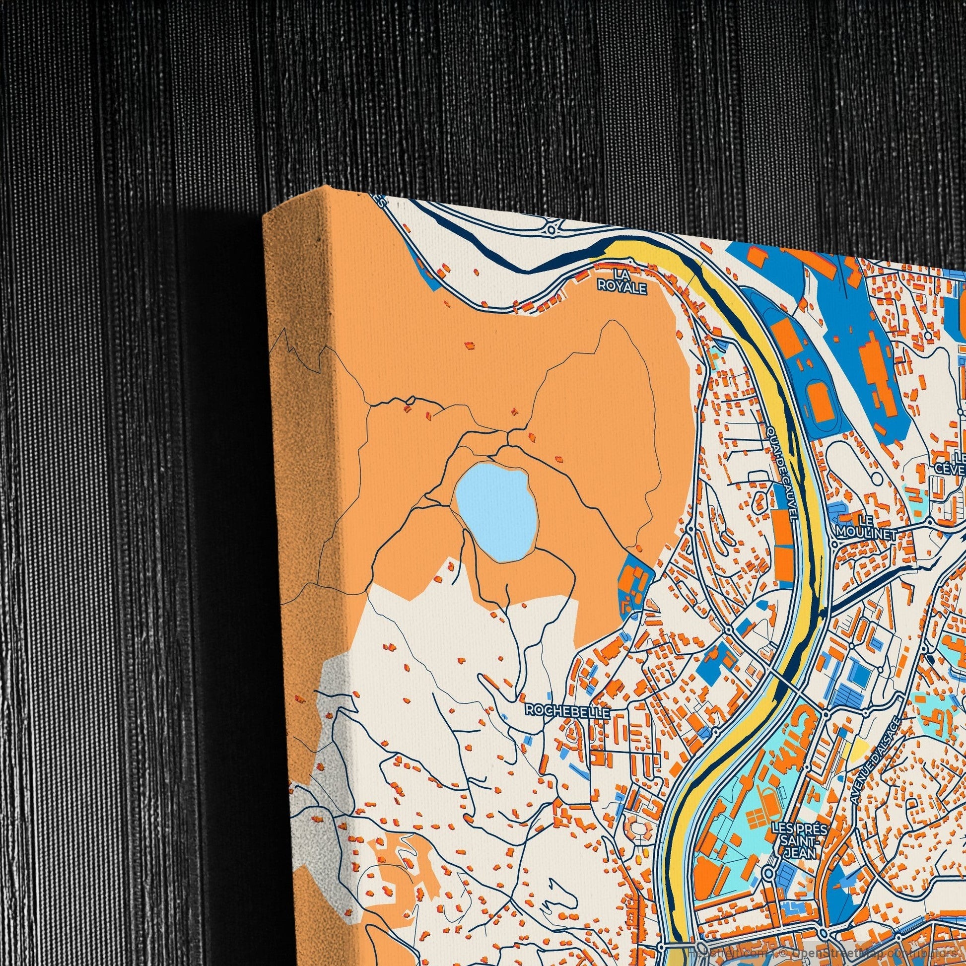 Alès France Colorful City Map Canvas Print Detail