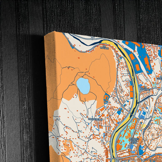 Alès France Colorful City Map Canvas Print Detail