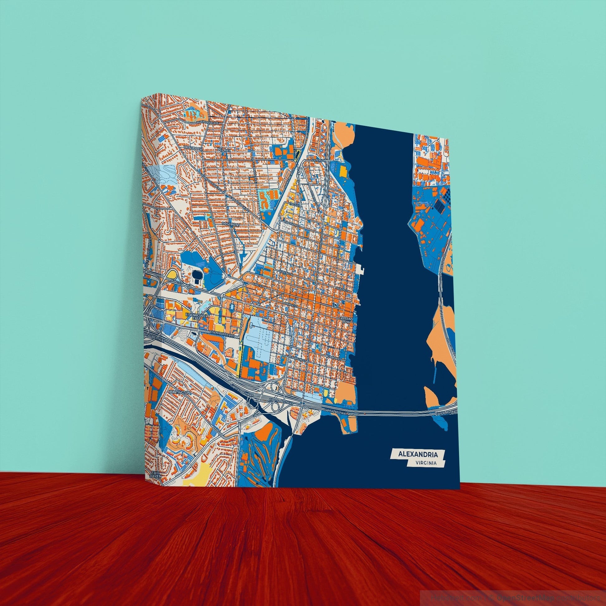 Alexandria Virginia Colorful City Map Canvas Print