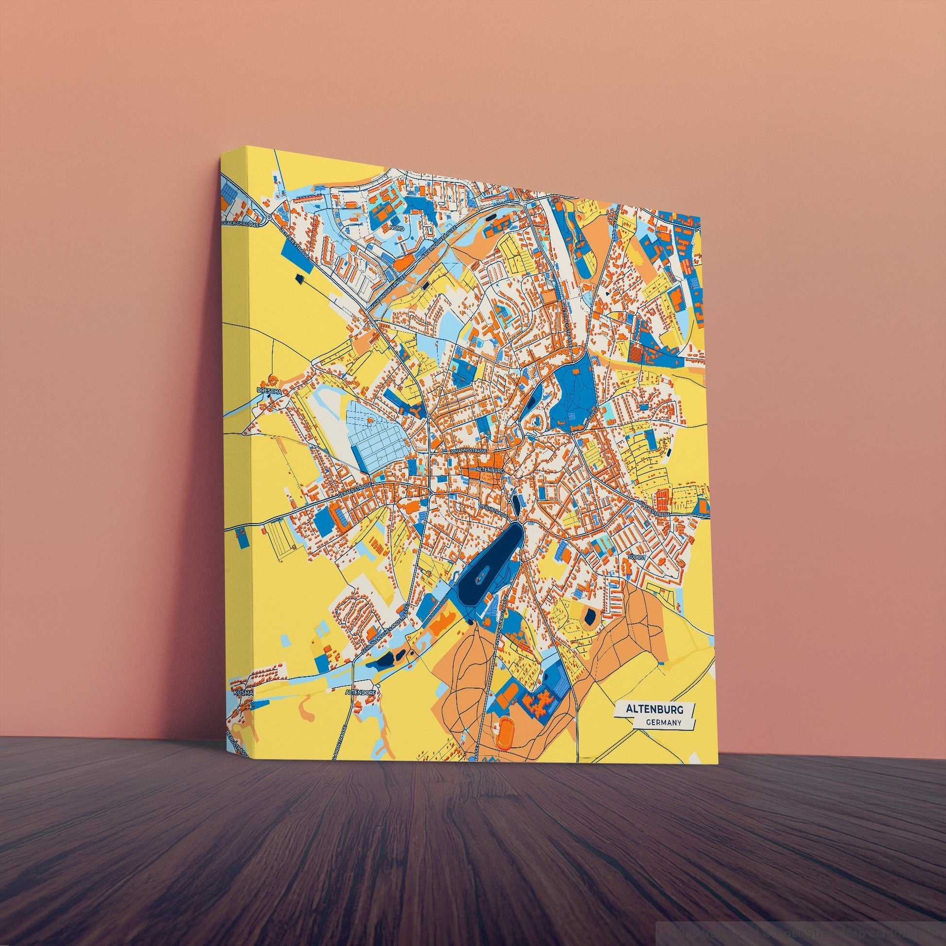 Altenburg Germany Colorful City Map Canvas Print