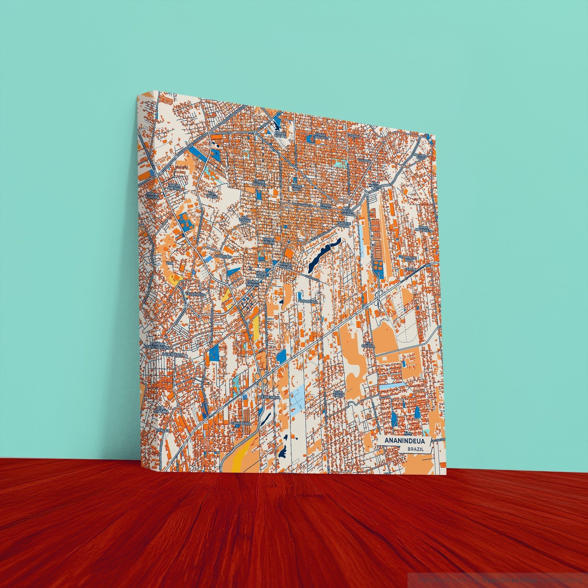 Ananindeua Brazil Colorful City Map Canvas Print