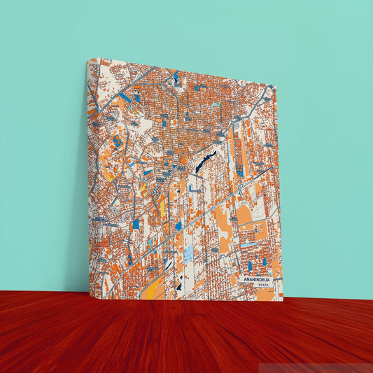 Ananindeua Brazil Colorful City Map Canvas Print