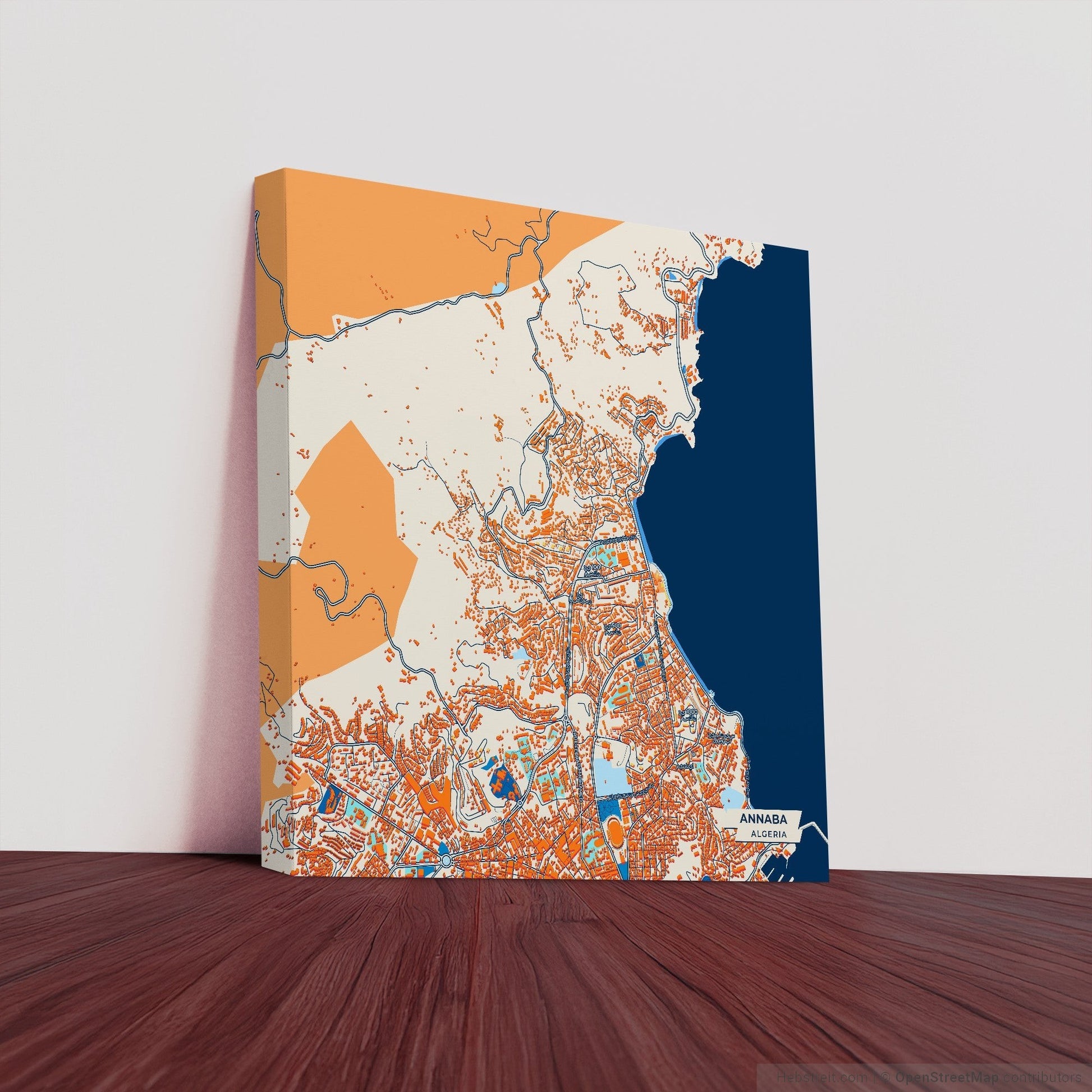 Annaba Algeria Colorful City Map Canvas Print