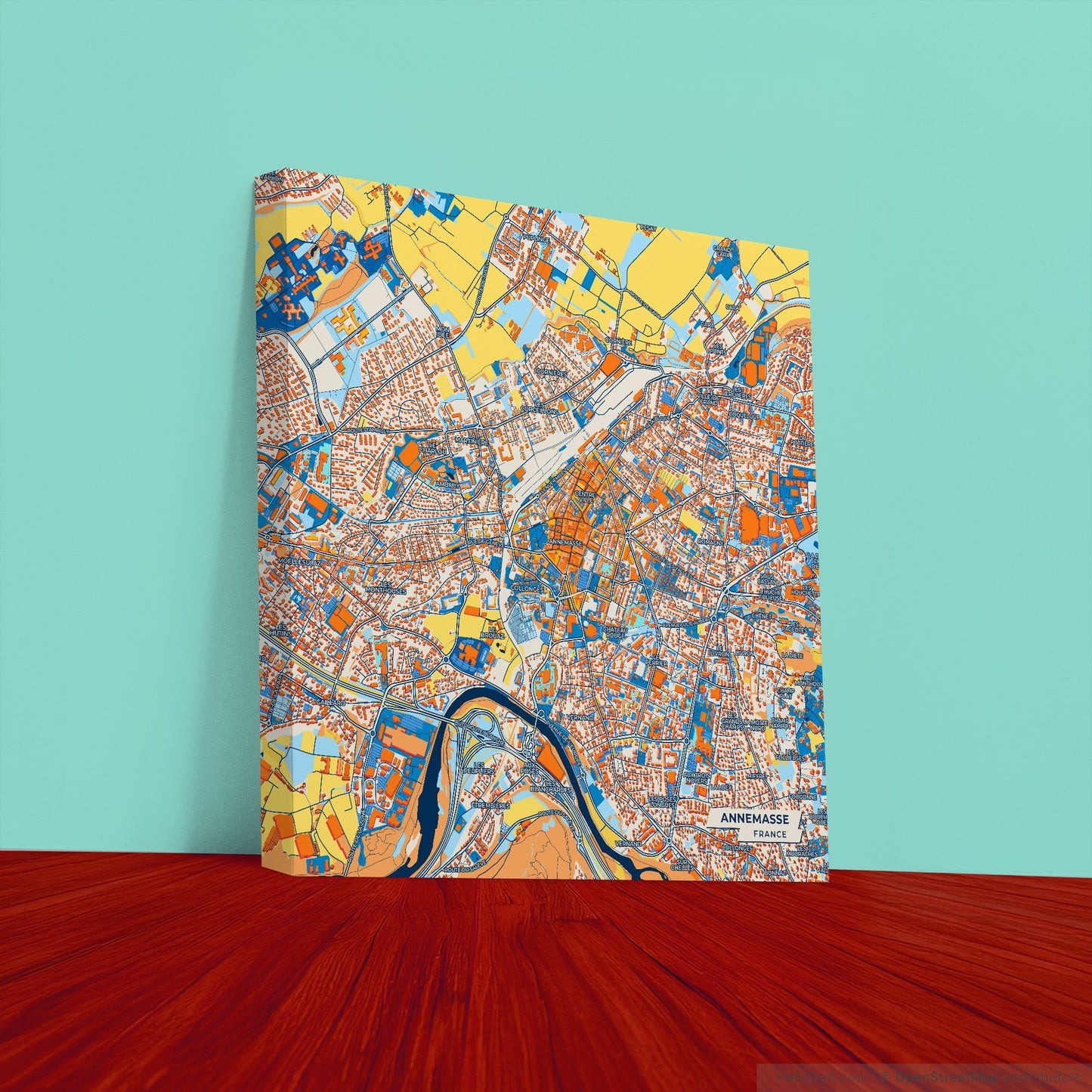 Annemasse France Colorful City Map Canvas Print