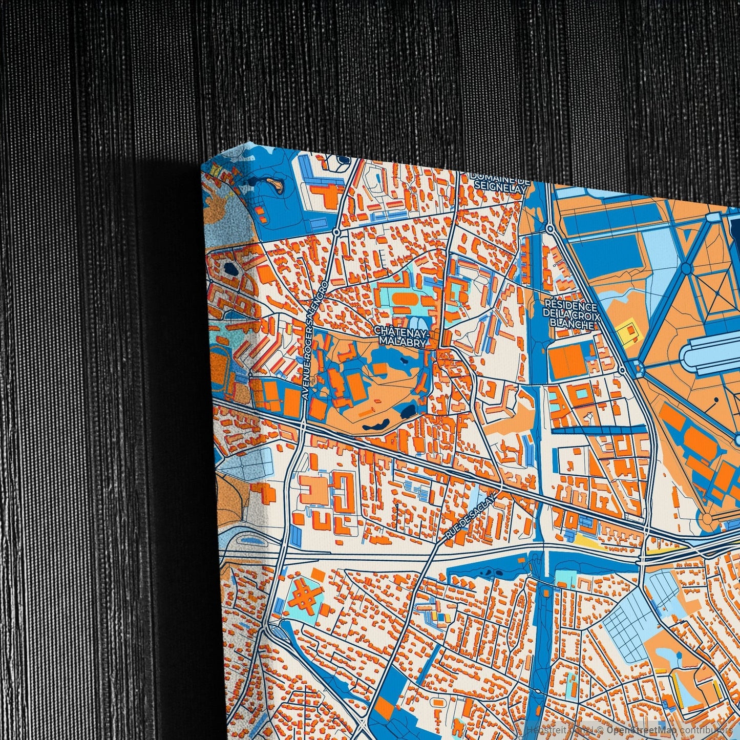 Antony France Colorful City Map Canvas Print Detail