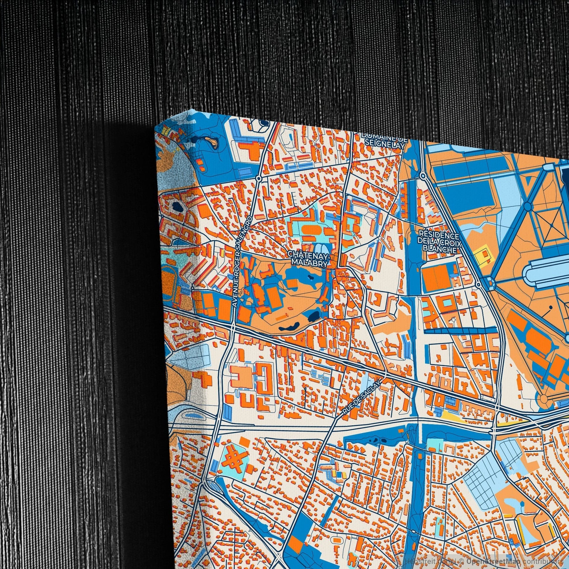 Antony France Colorful City Map Canvas Print Detail