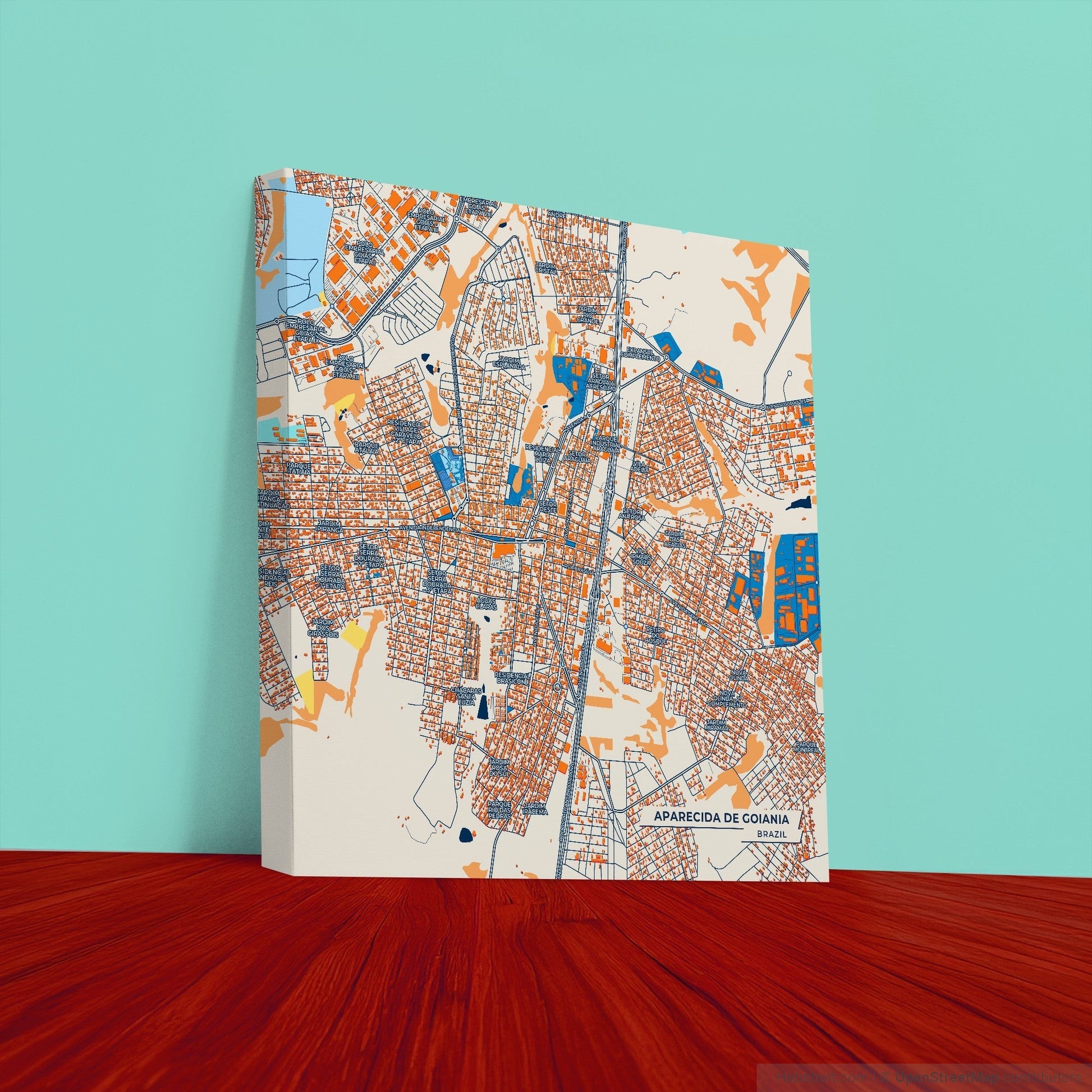 Aparecida De Goiania Brazil Colorful City Map Canvas Print