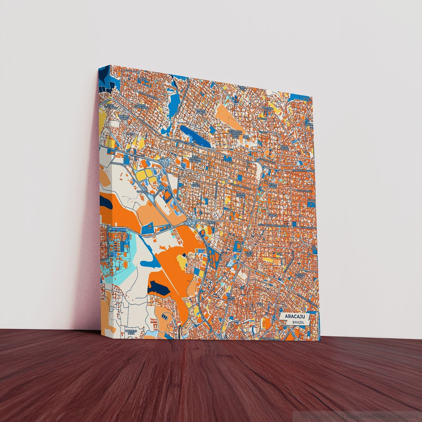 Aracaju Brazil Colorful City Map Canvas Print