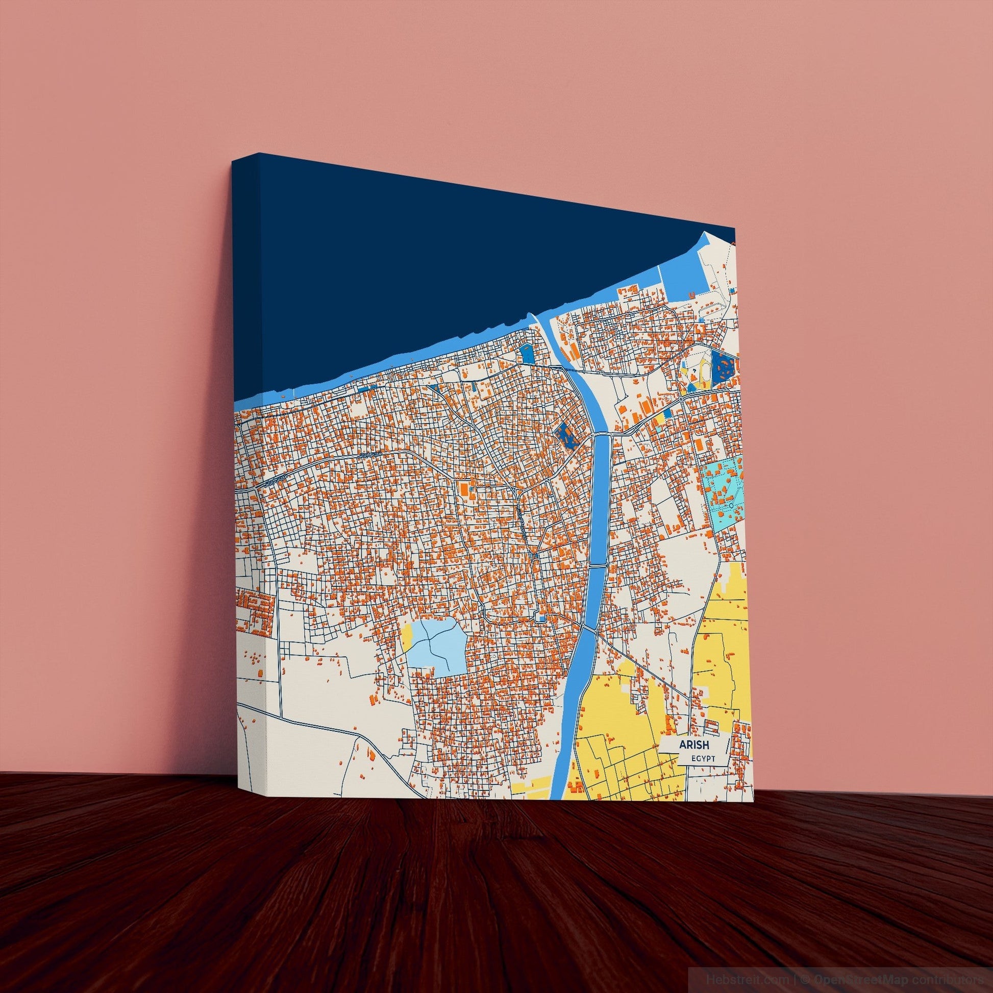 Arish Egypt Colorful City Map Canvas Print