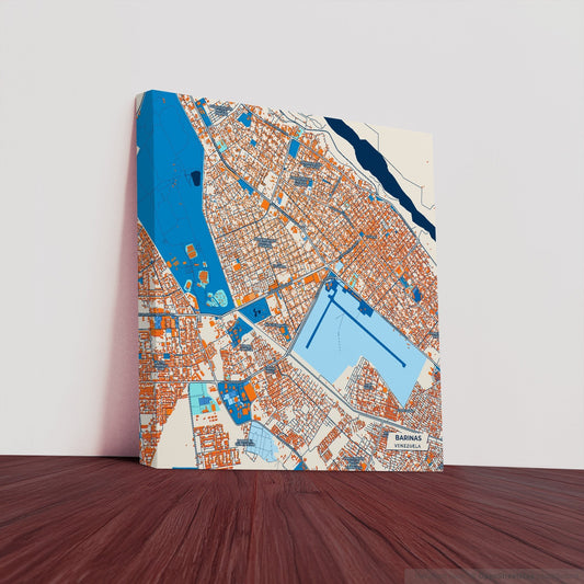 Barinas Venezuela Colorful City Map Canvas Print
