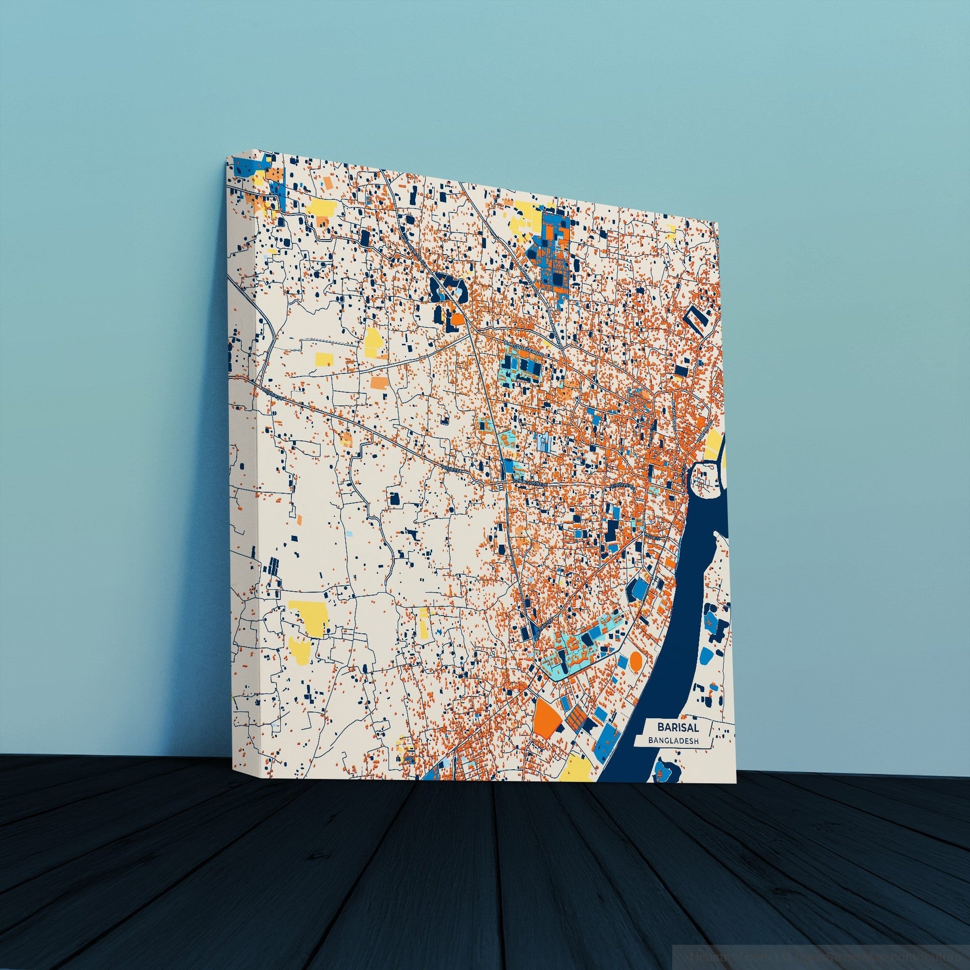 Barisal Bangladesh Colorful City Map Canvas Print