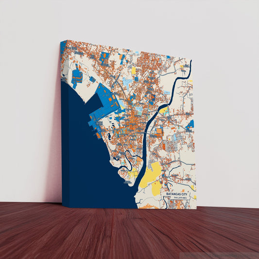 Batangas City Philippines Colorful City Map Canvas Print