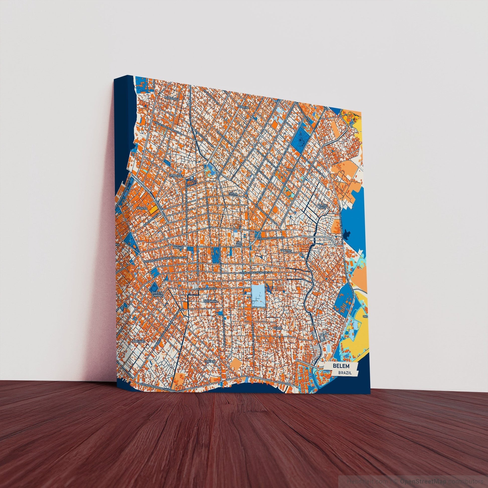 Belem Brazil Colorful City Map Canvas Print
