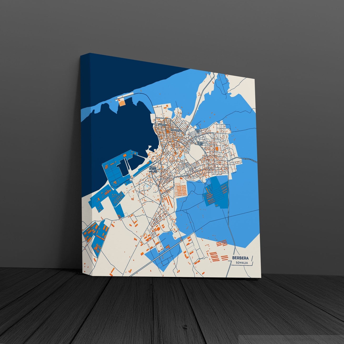 Berbera Somalia Colorful City Map Canvas Print