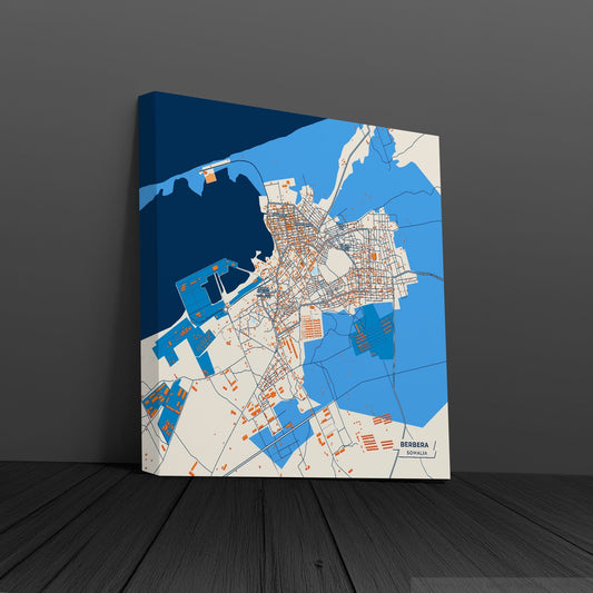 Berbera Somalia Colorful City Map Canvas Print