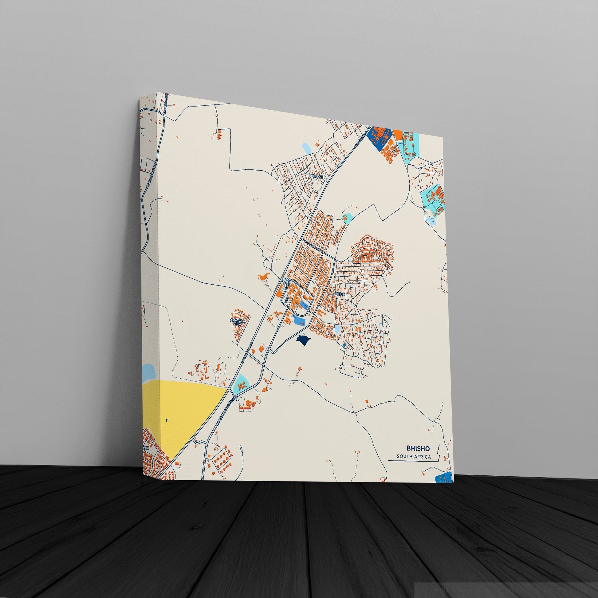 Bhisho South Africa Colorful City Map Canvas Print